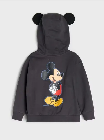 Dukserica sa kapuljačom i patentnim zatvaračem sa 3D elementima Mickey Mouse