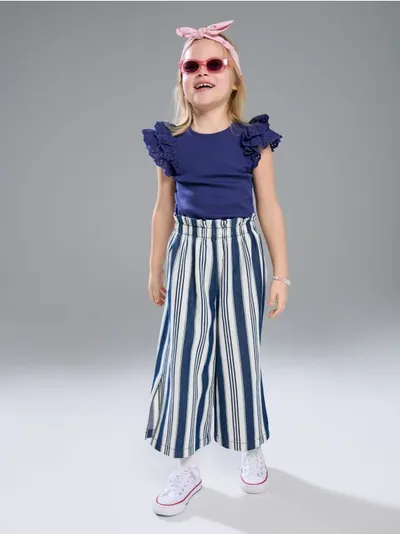 Tkaninske pantalone na pruge