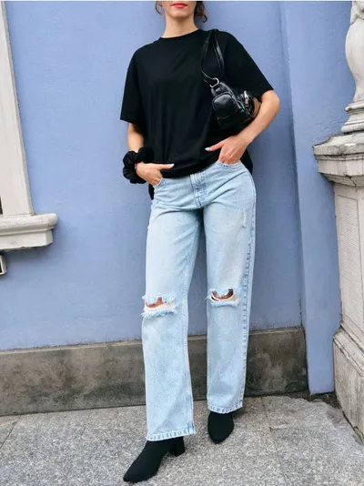 Wide leg farmerke
