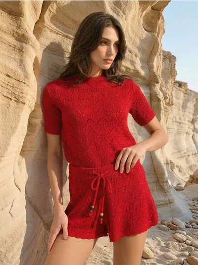 Ažurirana pletena bluza