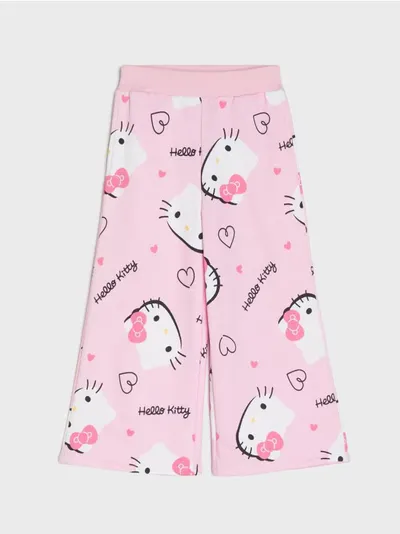 Hlače širokih nogavica s uzorkom Hello Kitty