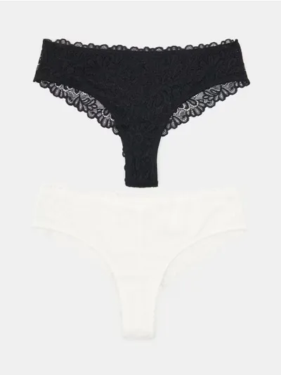 String gaćice sa čipkom 2 pack