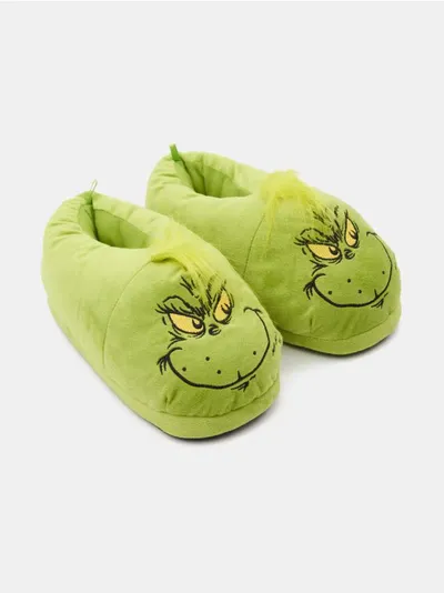 Tople papuče sa prazničnim motivom Grinch