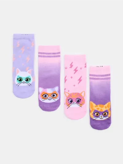Rebraste čarape 4 pack SuperKitties
