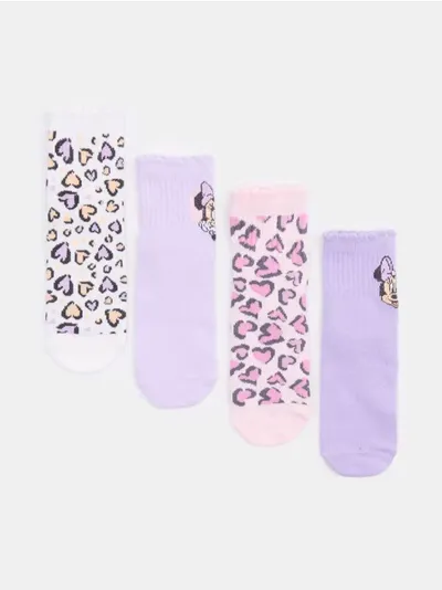 Rebraste čarape s leopard uzorkom 4 pack Minnie Mouse
