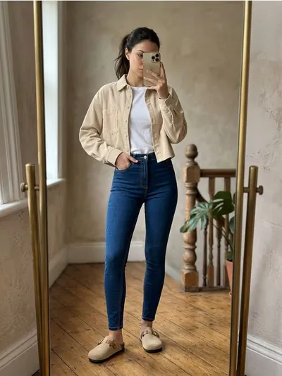 High waist skinny farmerke