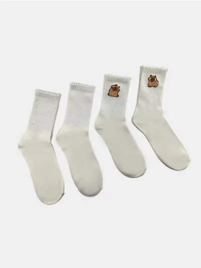 Set visokih čarapa s motivom kapibare 4 pack