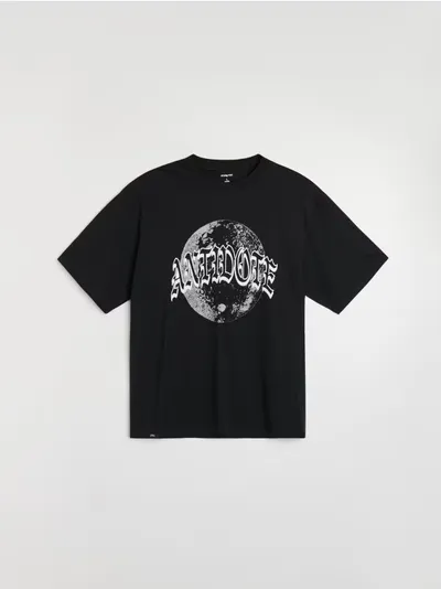 Pamučna majica loose fit s motivom mjeseca