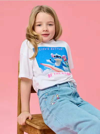 Pamučna majica s printom Stitch