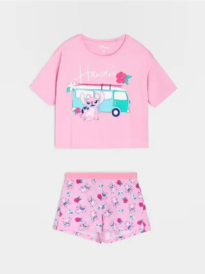 Dvodijelna pamučna pidžama Stitch