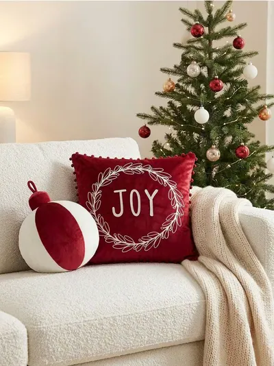 Jastučnica s božićnim vezom JOY