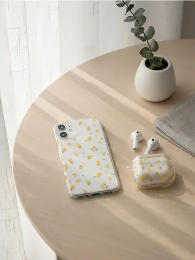Set maski za iPhone i AirPods s cvjetnim motivom