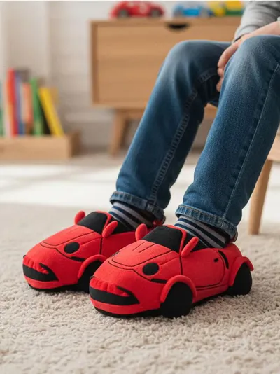 Plišane papuče sa 3D elementima
