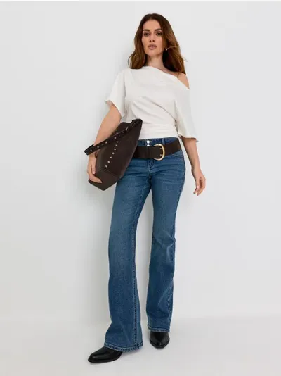 Flare low waist farmerke sa spranim efektom