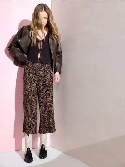 Viskozne culotte hlače s paisley uzorkom