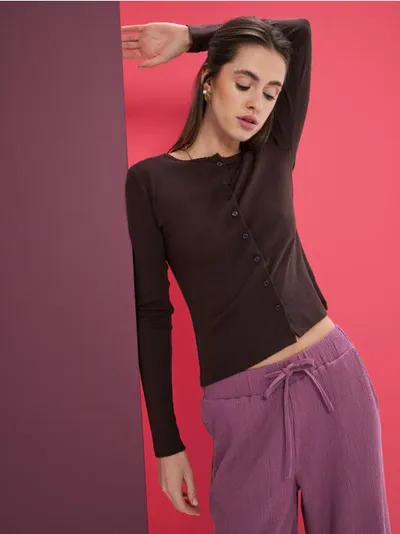 Bluza sa udjelom pamuka sa dugim rukavima