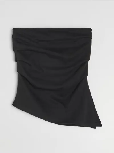 Asimetrični bandeau top sa naborima