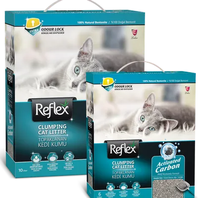 Reflex bentonit pijesak za mačke sa aktivnim ugljenom, 10 l