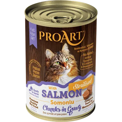 ProArt hrana za sterilizirane mace, komadići lososa u sosu,400g