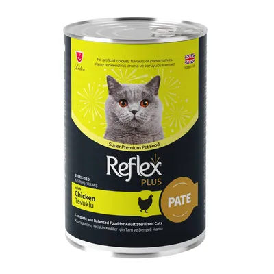 Reflex Plus pate sa piletinom za sterilizirane mačke, 395 g