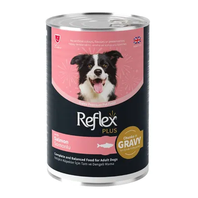 Reflex Plus komadići lososa u sosu za odrasle pse, 400 g