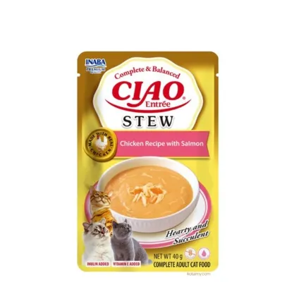 Inaba CIAO Entrée Stew kremasti gulaš od piletine i lososa za mačke, 40 g