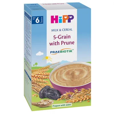 Hipp mliječna instant kaša 5 žit. i suha šljiva 250g