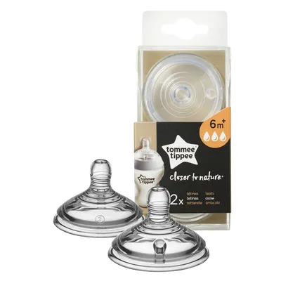 Tommee Tippee silikonska cucla brzi protok 2 kom 6m+