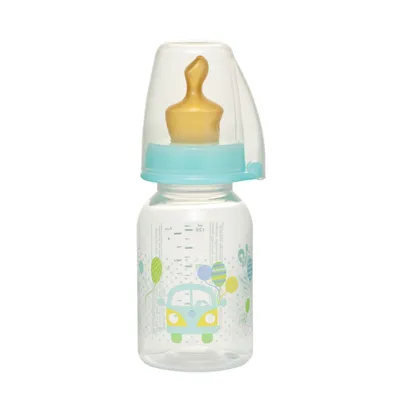 Nip PP flašica Family Unisex 125 ml sa kaučuk cuclom za čaj 0-6m