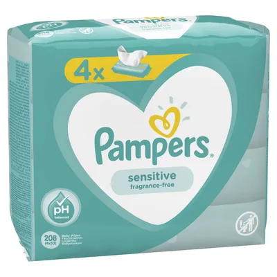 Pampers baby vlažne maramice sensitive 4x52kom
