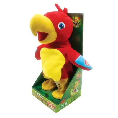 Plišani papagaj Kiki koji ponavlja reči