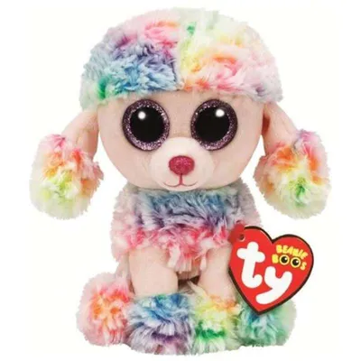 TY pliš pudlica rainbow 15 cm