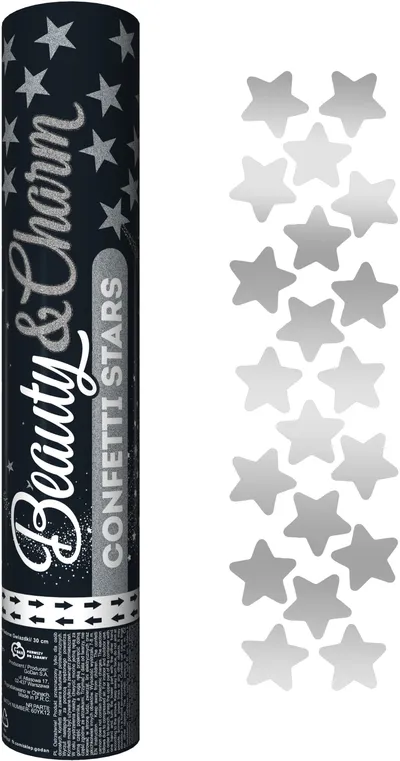 Konfeti pneumatski stars srebro  30 cm