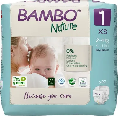 Bambo pelene Nature Eco Friendly 1, 2-4 kg, 22 kom