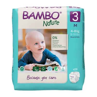Bambo pelene Nature Eco Friendly 3, 4-8 kg, 28 kom