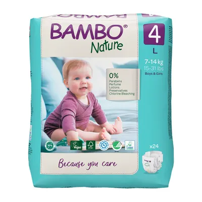 Bambo pelene Nature Eco Friendly 4, 7-14 kg, 24 kom