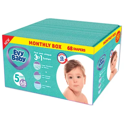 Evybaby pelene Box 5 junior 11-25kg - 68 kom 3u1