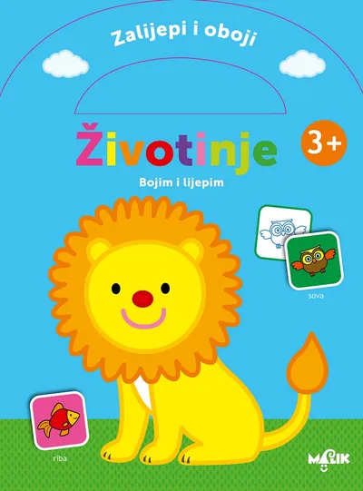 Malik knjiga Zalijepi i oboji -Životinje 3+ zelena