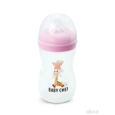 Baby Chef flašica plastična 240ml, roze