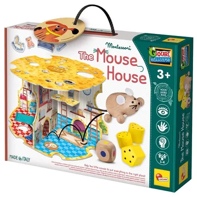 Montessori Baby drvena kućica za miša