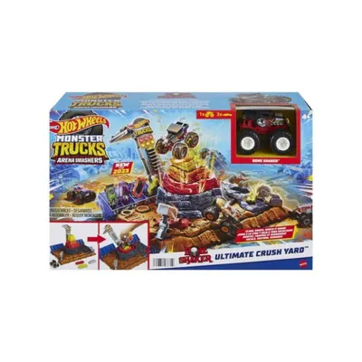 Hot Wheels Monster truck set arena crush yard