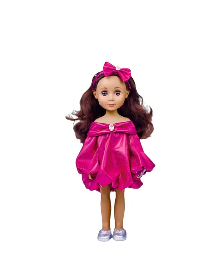 Cute&Cool lutka Brunette roze haljina, 30cm