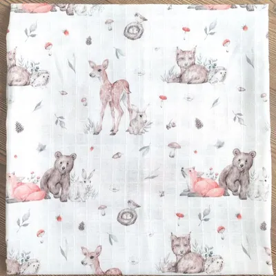 Lillo&Pippo muslin pelena 75x75cm, Zverići