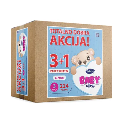 Baby care pelene 3 midi 56/1 (4-9kg) 3+1 gratis