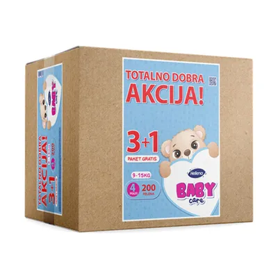 Baby care pelene 4 maxi 50/1 (9-15kg) 3+1 gratis