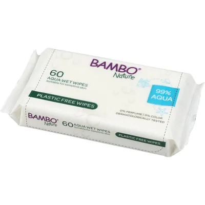 Bambo vlažne maramice Nature Aqua 99% voda 60 kom