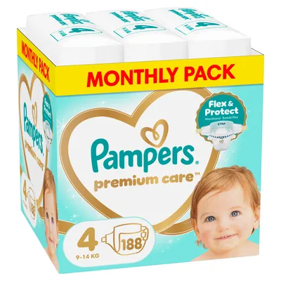 Pampers pelene Prem. Care monthly S4 9-4kg 188kom