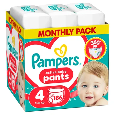 Pampers pants pelene monthly S4, 9-15kg 186 kom