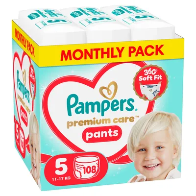 Pampers pants pelene monthly 5 prem.11-17kg 108kom
