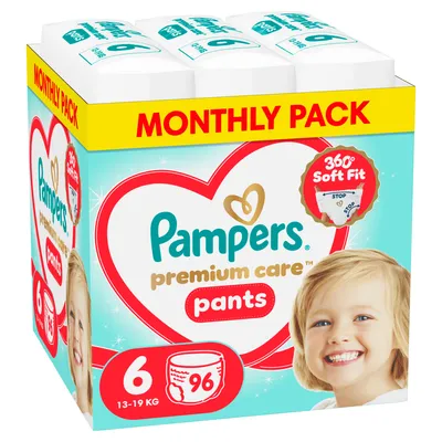 Pampers pants pelene monthly 6 prem. 13-19kg 96kom